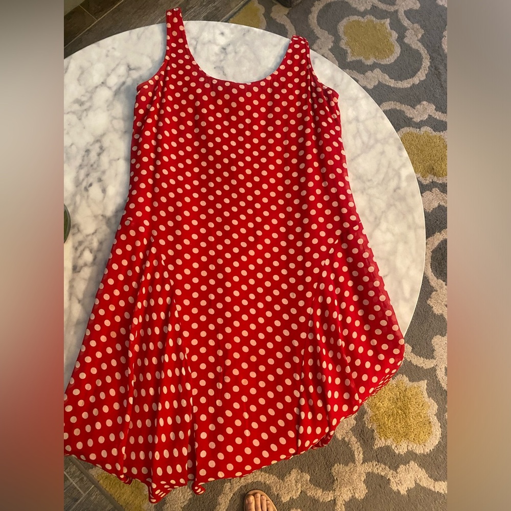 Red polka dress by PJ Klein